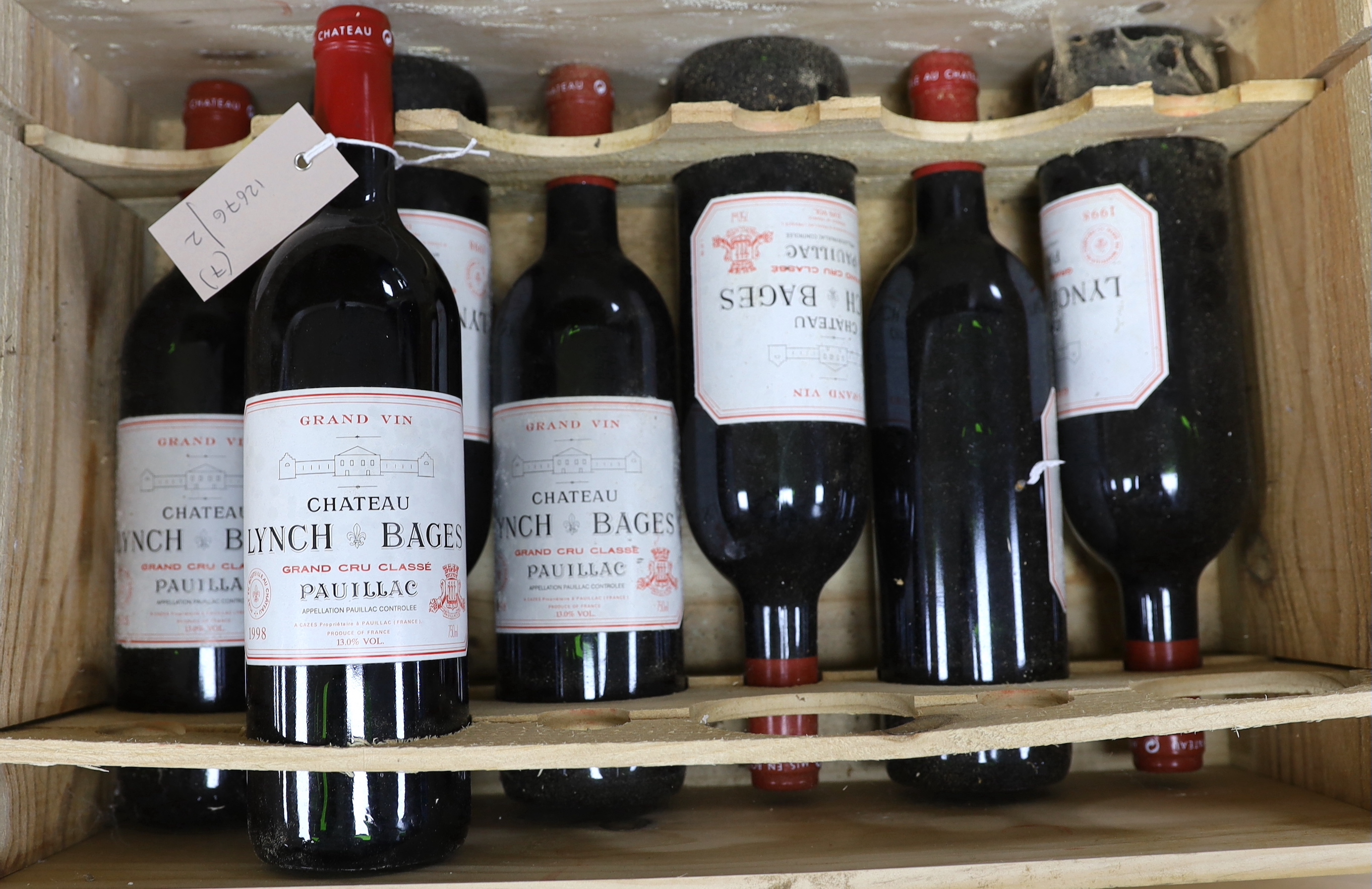 Seven bottles of Château Lynch Bages, Pauillac 1998